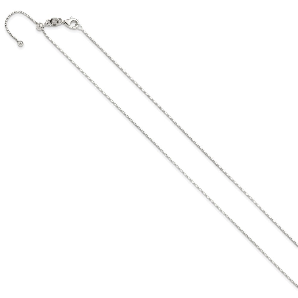 Sterling Silver Polished Adjustable Necklace 24 Inches