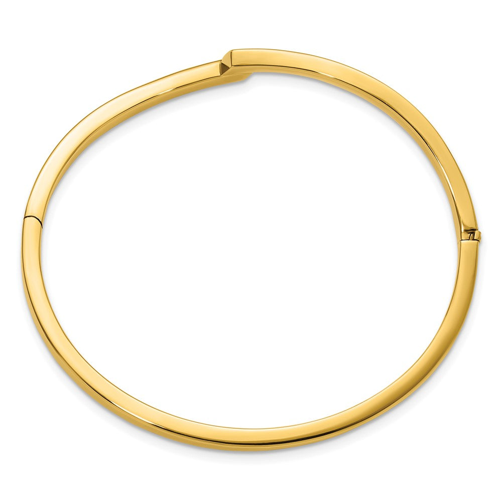 14K Polished Fancy Bypass Hinged Bangle