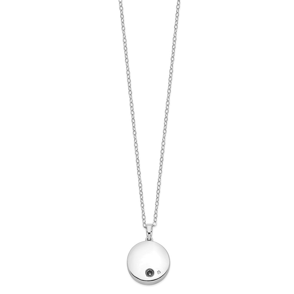 Sentimental Expressions Sterling Silver Rhodium-plated Tear in Circle Ash Holder 18 Inch Necklace 18 Inches