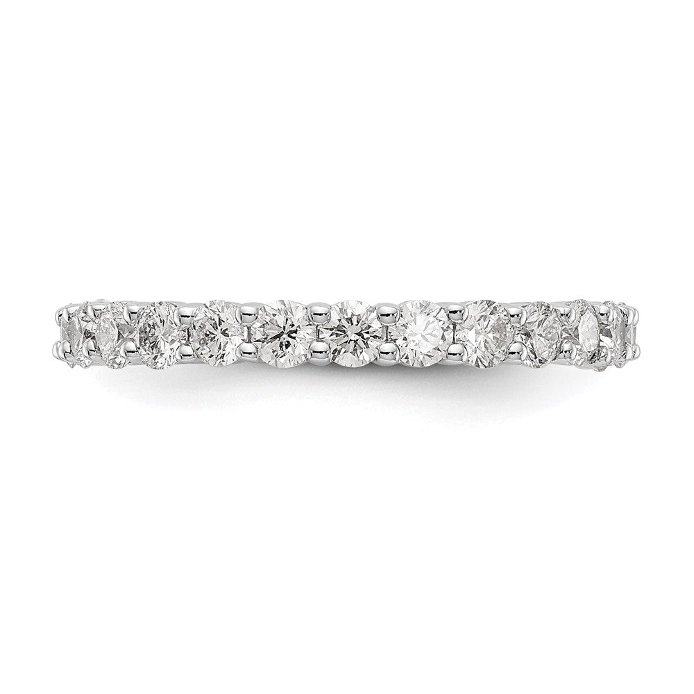14k White Gold 1 1/2 carat Lab Grown Diamond VS/SI+ G+ Size 4 Shared Prong Eternity Band
