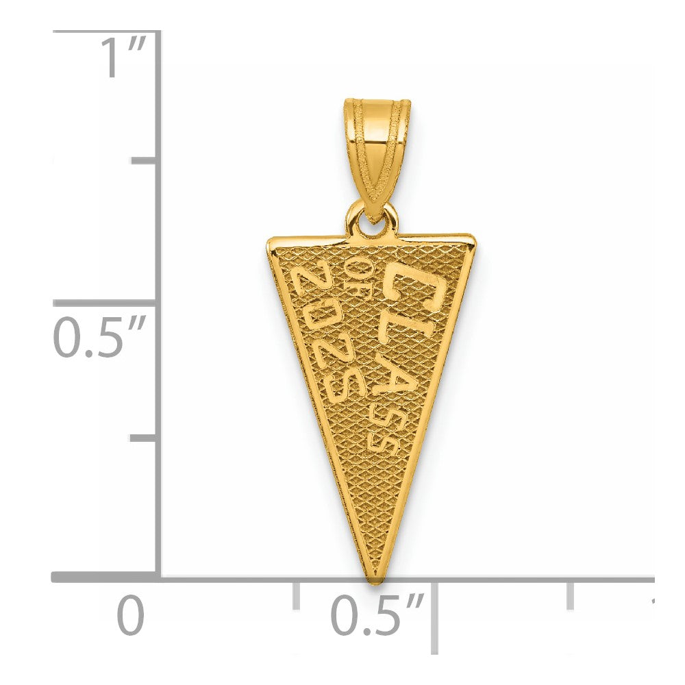 14K Class Of 2025 Rally Flag / Graduation Charm