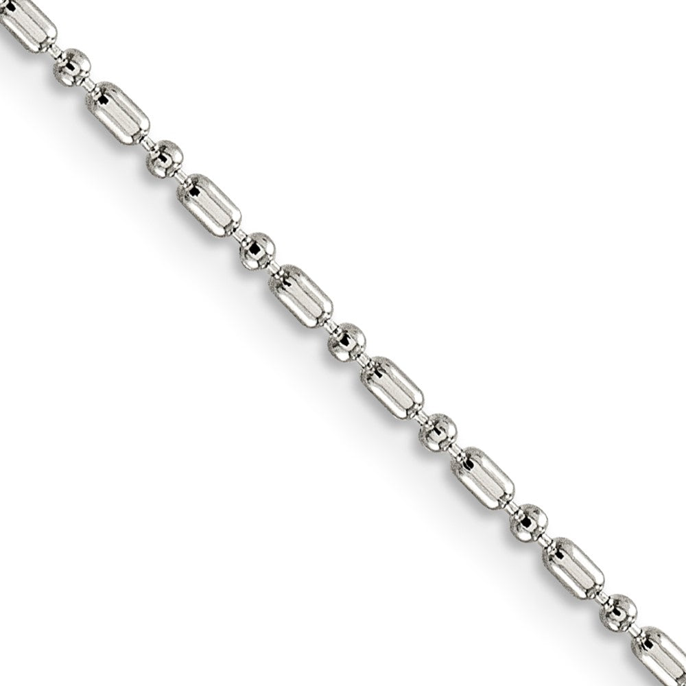 Sterling Silver 1.5mm Fancy Beaded Chain 20 Inches
