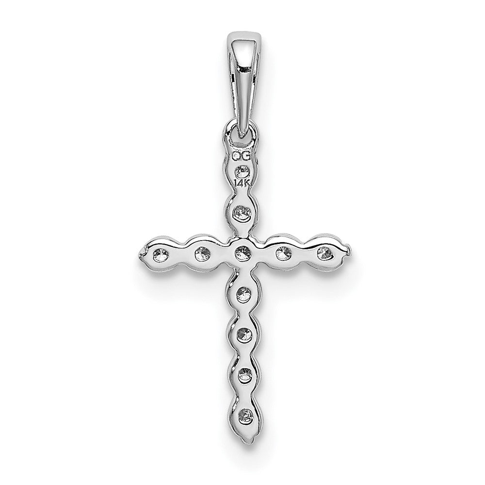 14k White Gold 1/10 carat Lab Grown Diamond VS/SI+ G+ Cross Pendant