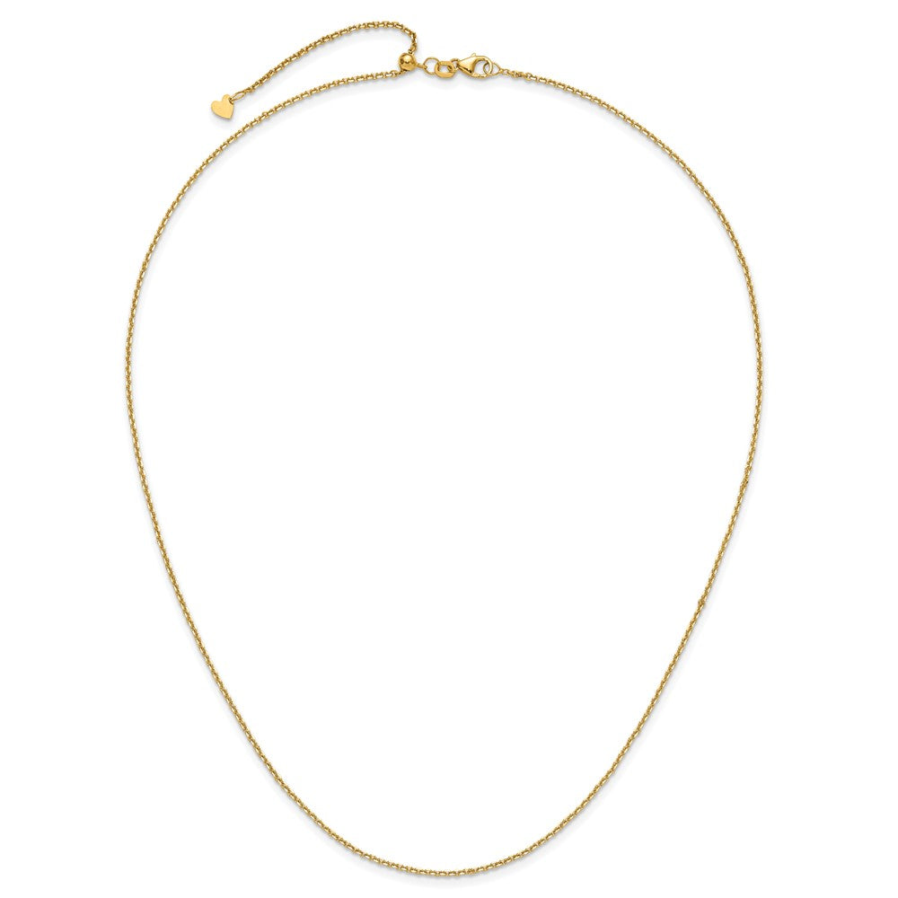 14K Adjustable  1.4mm D/C Cable Chain