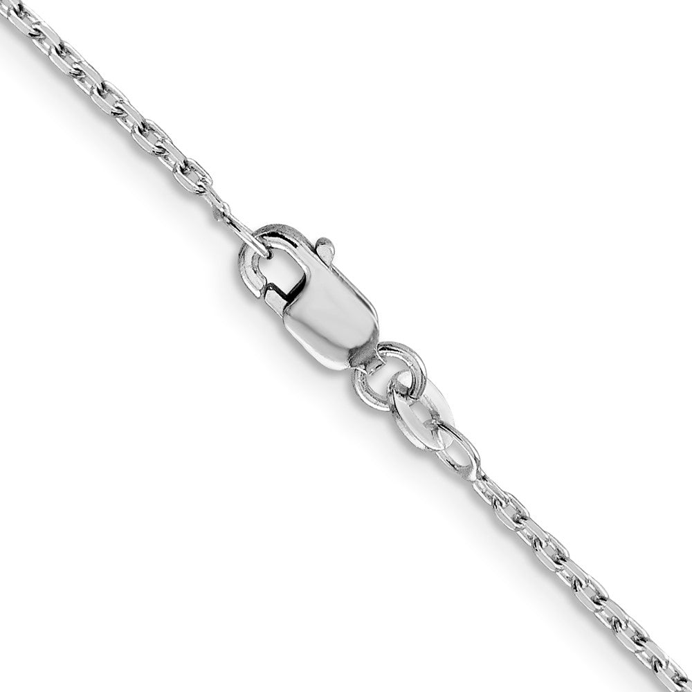 Sterling Silver Rhodium-plated 1.5mm Beveled Oval Cable Chain 30 Inches