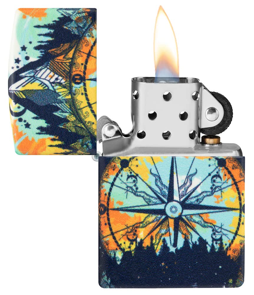 Zippo Compass Mountain Design 540 Color Glow-in-the-Dark Pocket Lighter
