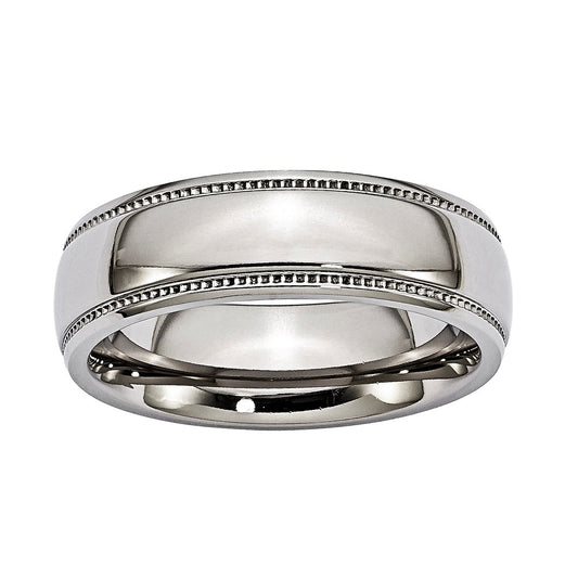 Titanium 7mm Comfort-fit Milgrain Band