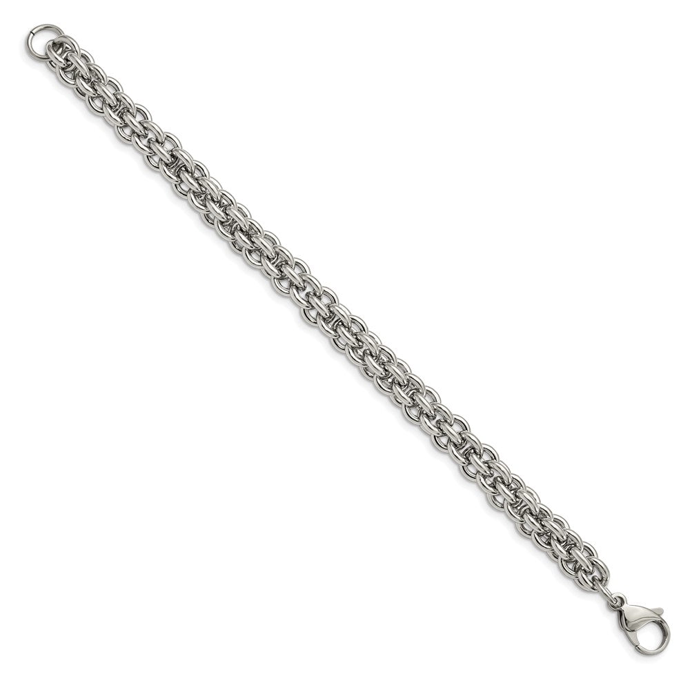 Stainless Steel Polished Fancy Circle Link 8.5in Bracelet 8.5 inches