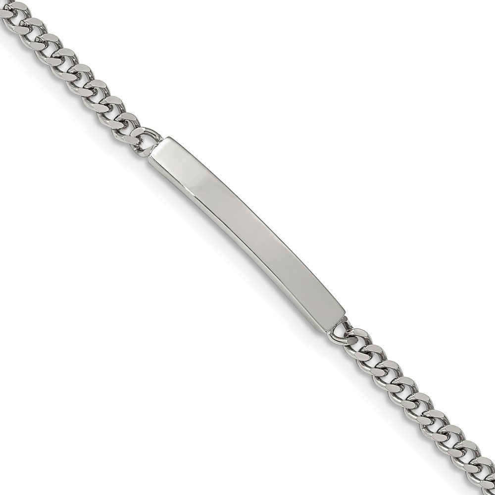 Stainless Steel Polished Flat Curb Chain 8.5in ID Bracelet 8.5 inches