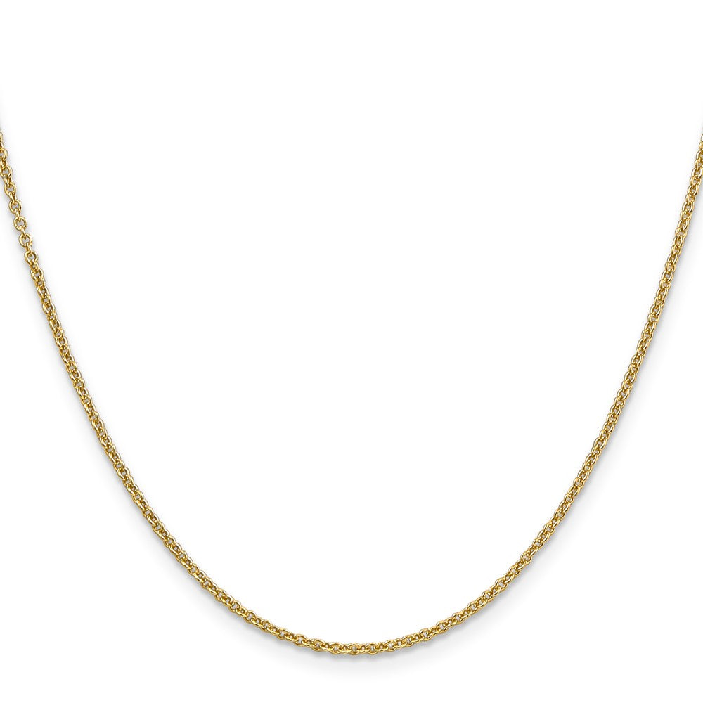 14K 30 inch 1.6mm Round Open Link Cable with Lobster Clasp Chain