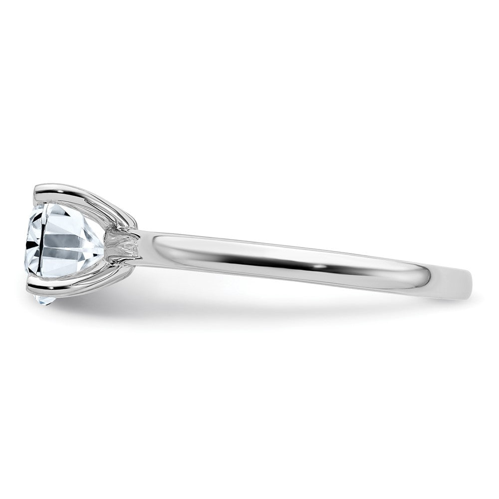 Sterling Silver East West Oval CZ Solitaire Ring