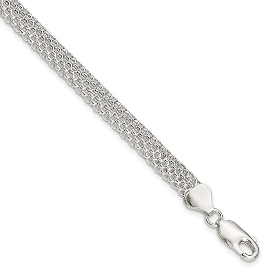 Sterling Silver 6mm Mesh Bracelet 7 inches