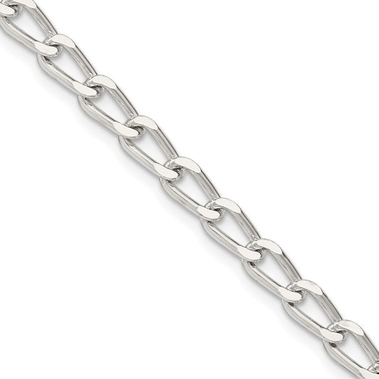 Sterling Silver 4.3mm Open Elongated Link Chain 18 Inches
