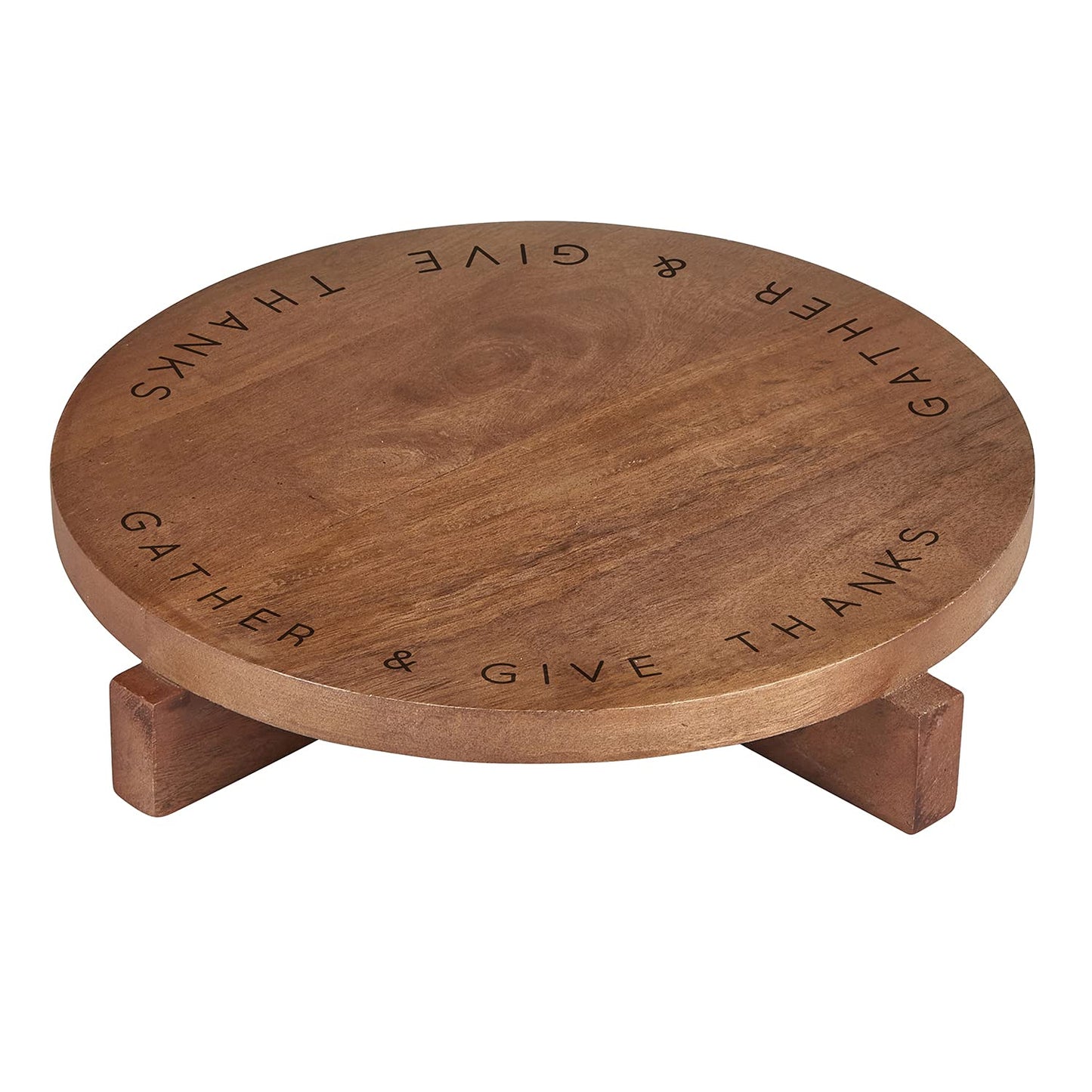 Creative Brands Faithworks-Round Mango Wood Charcuterie Board, 11-Inch, Gather