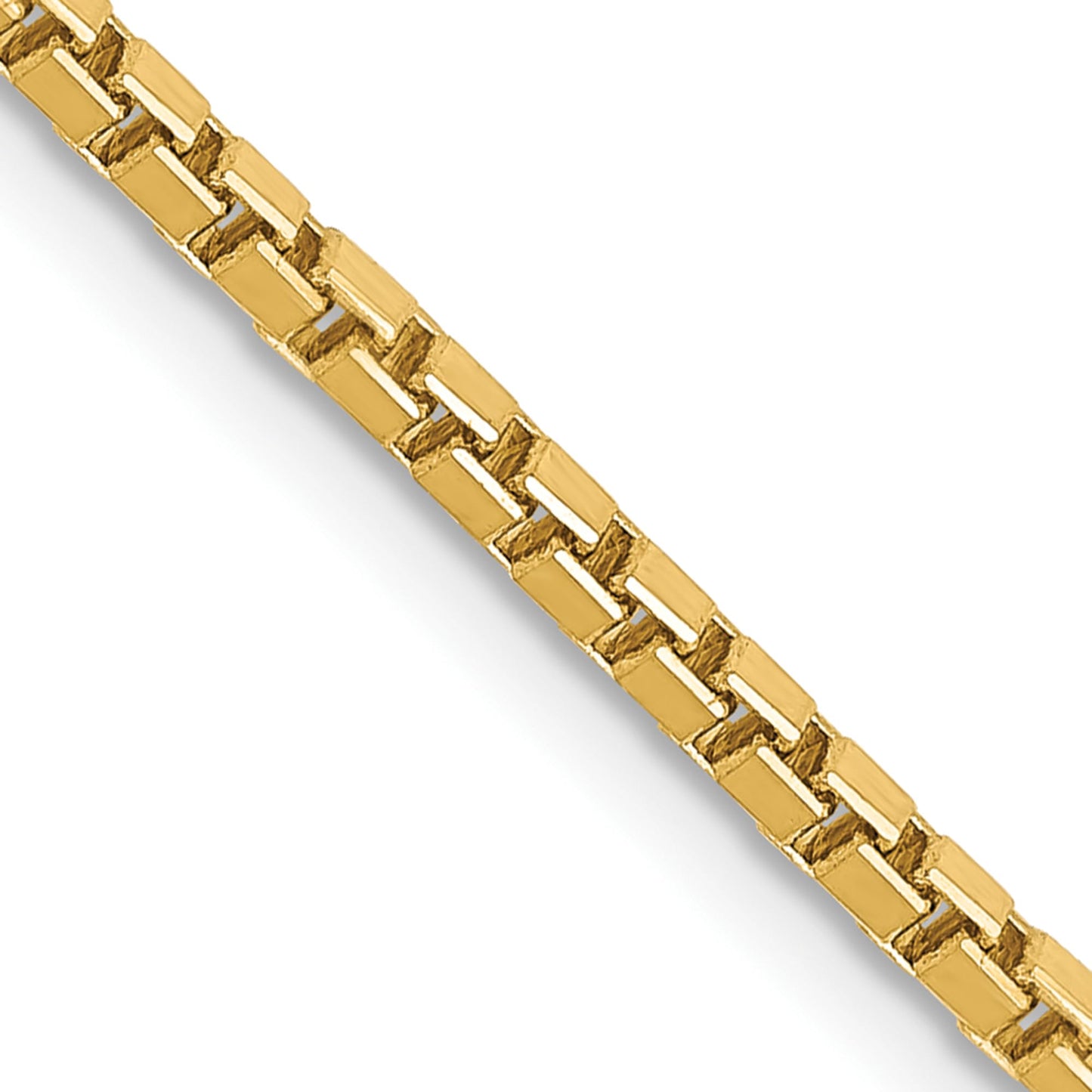 14K 20 inch 1.9mm Box with Lobster Clasp Chain