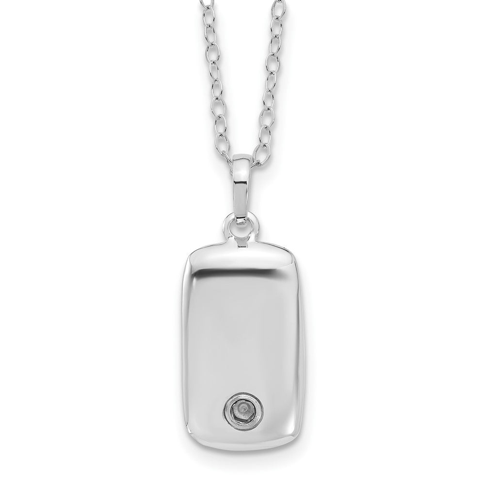 Sentimental Expressions Sterling Silver Rhodium-plated Antiqued Father of an Angel Ash Holder 18 Inch Necklace 18 Inches