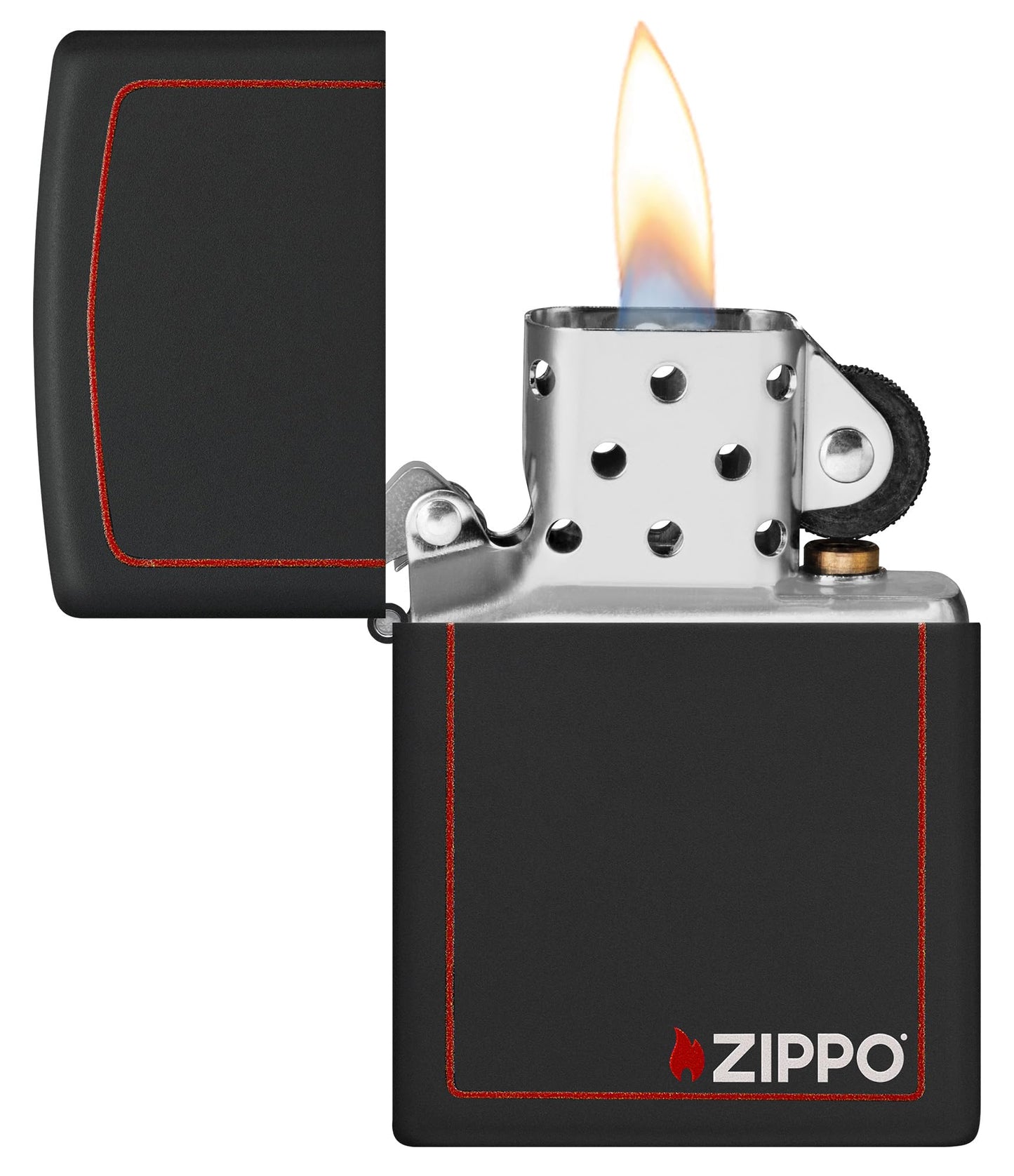 Zippo Black Matte with Red Border Pocket Lighter