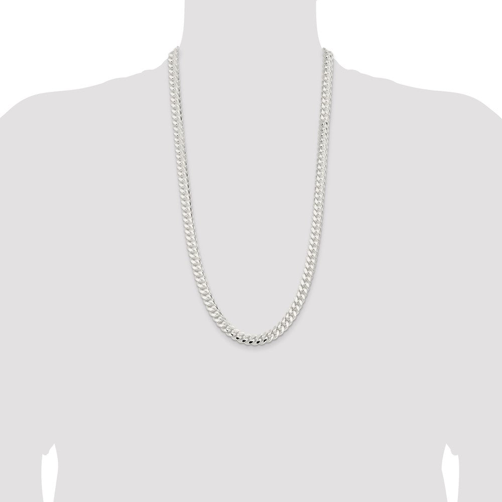 Sterling Silver 9mm Polished Domed Curb Chain 28 Inches