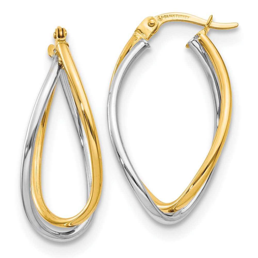 10K Two-tone Polished Fancy Earrings