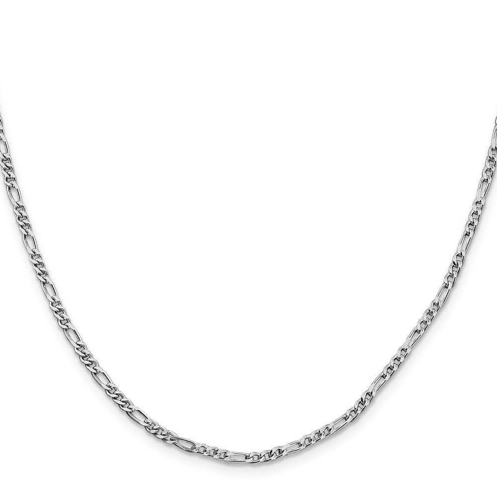 Sterling Silver Rhodium-plated 2.5mm Figaro Chain 22 Inches
