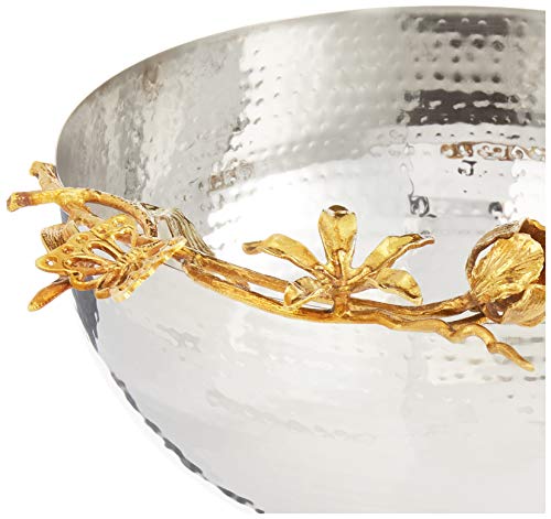 Leeber 70060 11.5 x 5.25 in. Butterfly Centerpiece Serving Bowl, Silver & Gold