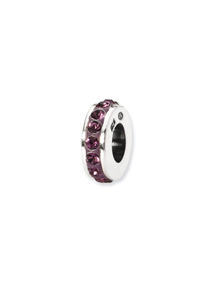 Sterling Silver Reflections Feb Single Row Preciosa Crystal Bead