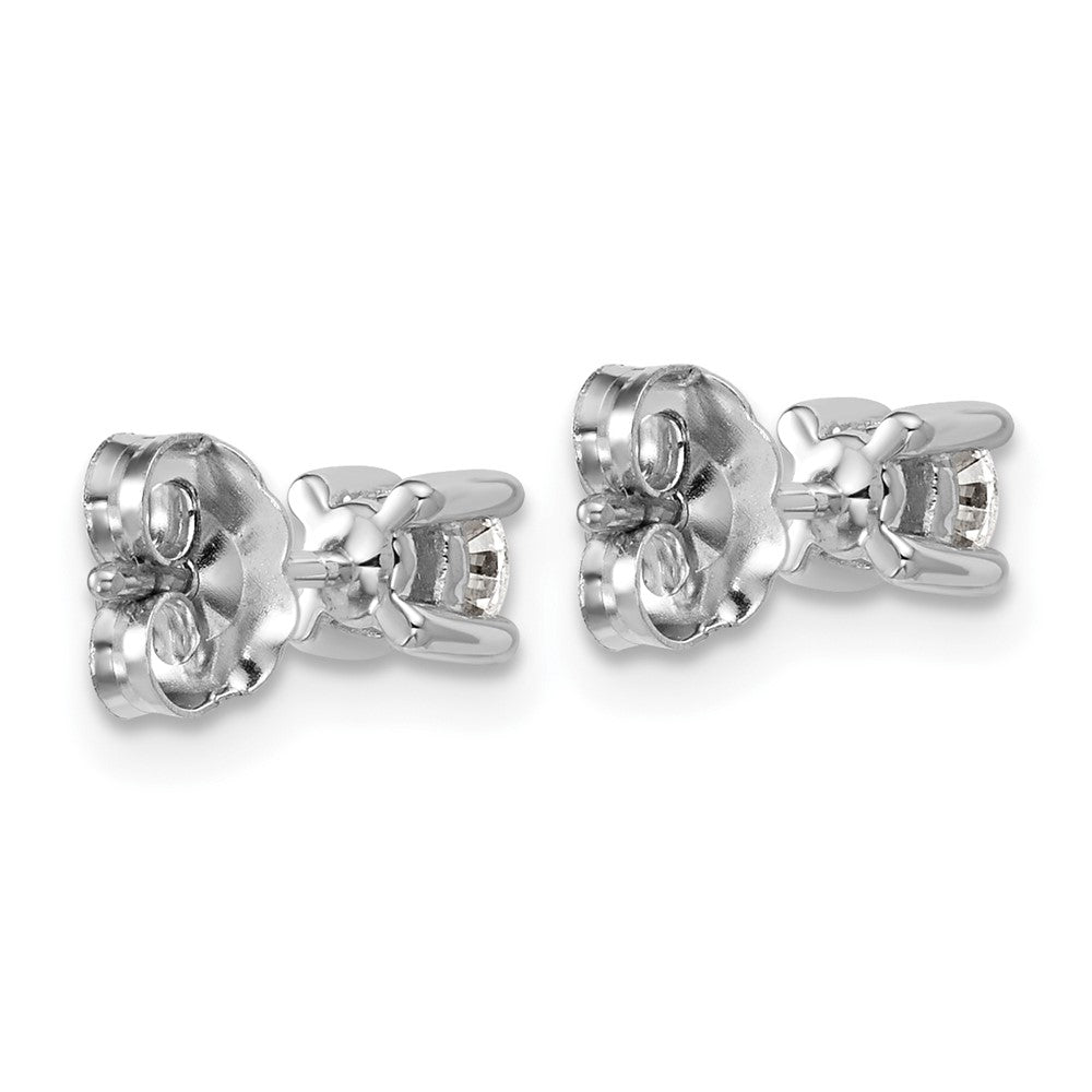 14k White Gold 3/8 ctw Lab Grown Diamond VS+ F+ Round 4 Prong Heavy Wt. Stud Earrings