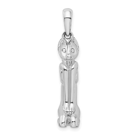 Sterling Silver Polished 3D Marco Island Cat Pendant