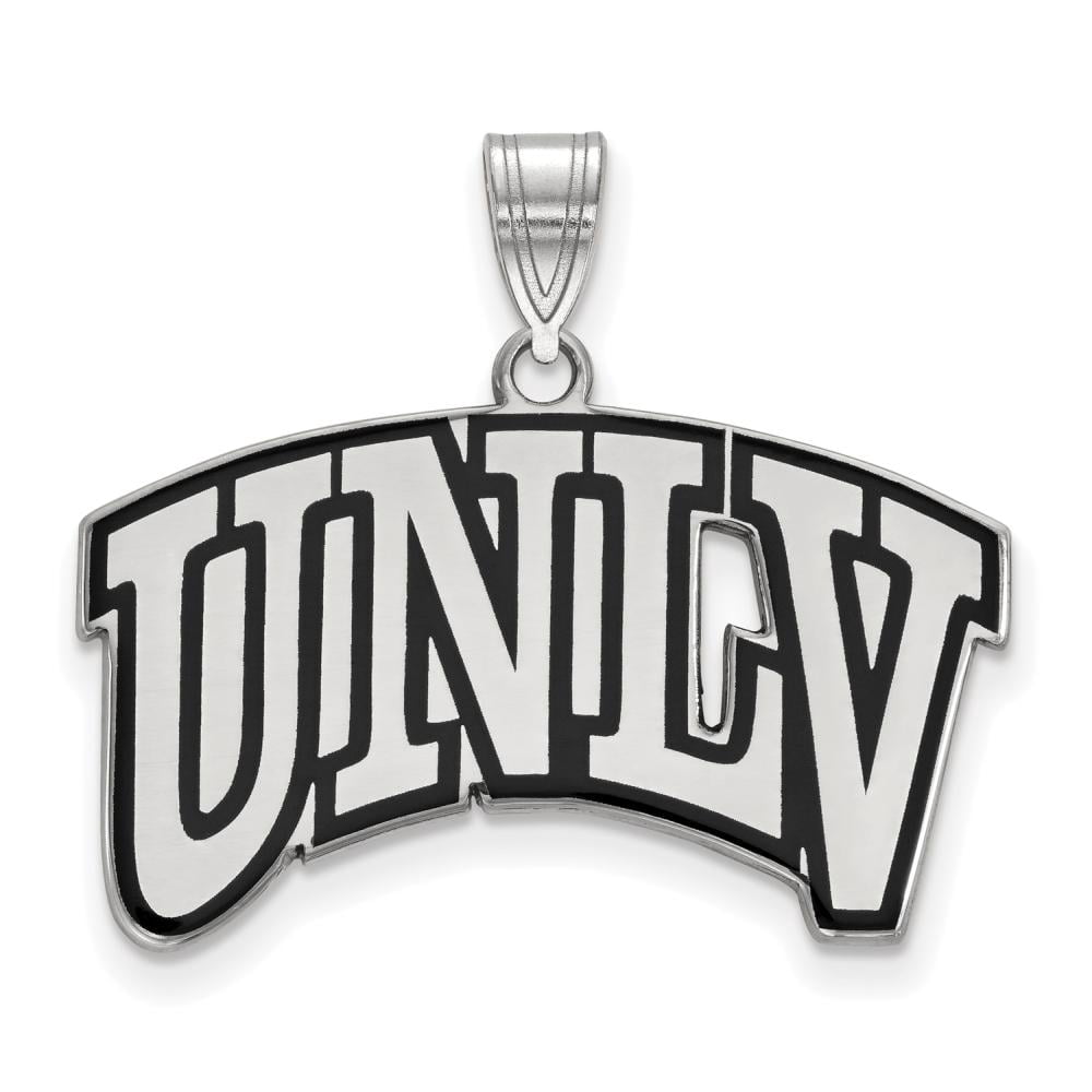 LogoArt Sterling Silver University Of Nevada Las Vegas Large Enamel Pendant Necklace