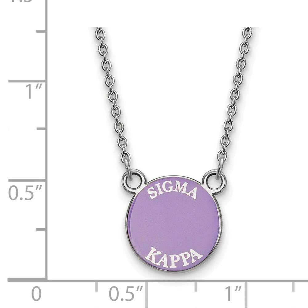 LogoArt Sterling Silver Sigma Kappa Extra Small Enameled Pendant Necklace With 18 Inch