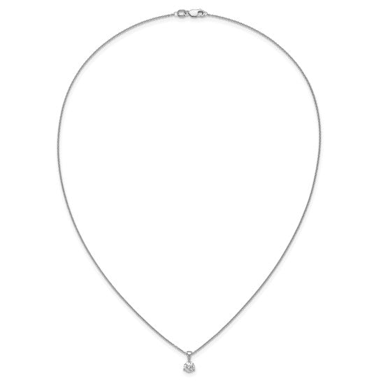 14k White Gold 1/4 carat Lab Grown Diamond VS/SI+ G+ Three Prong Complete 18 inch Solitare Pendant Necklace