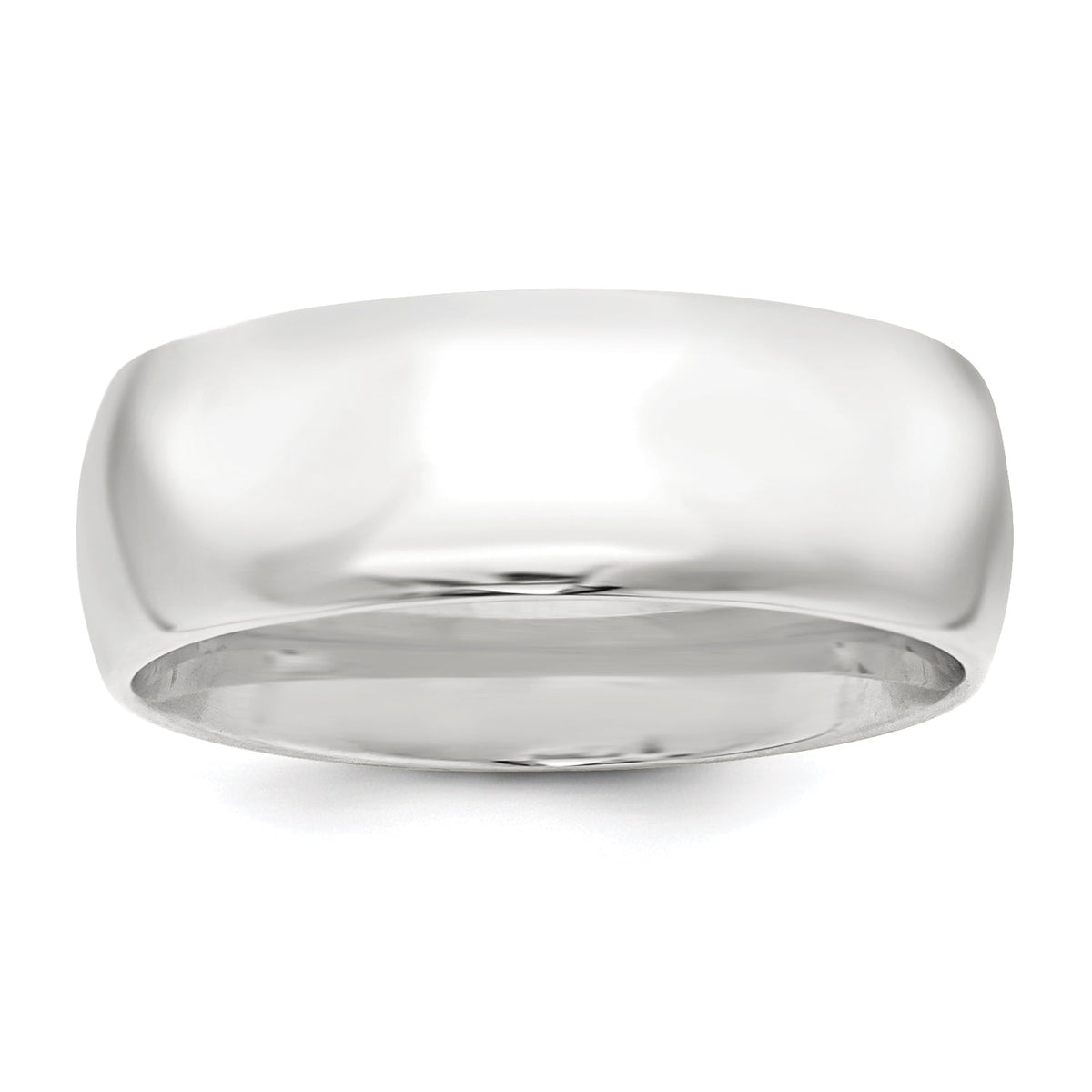 Sterling Silver Rhodium-plated 8mm Comfort Fit Size 13 Band Q-QCF080RH-13
