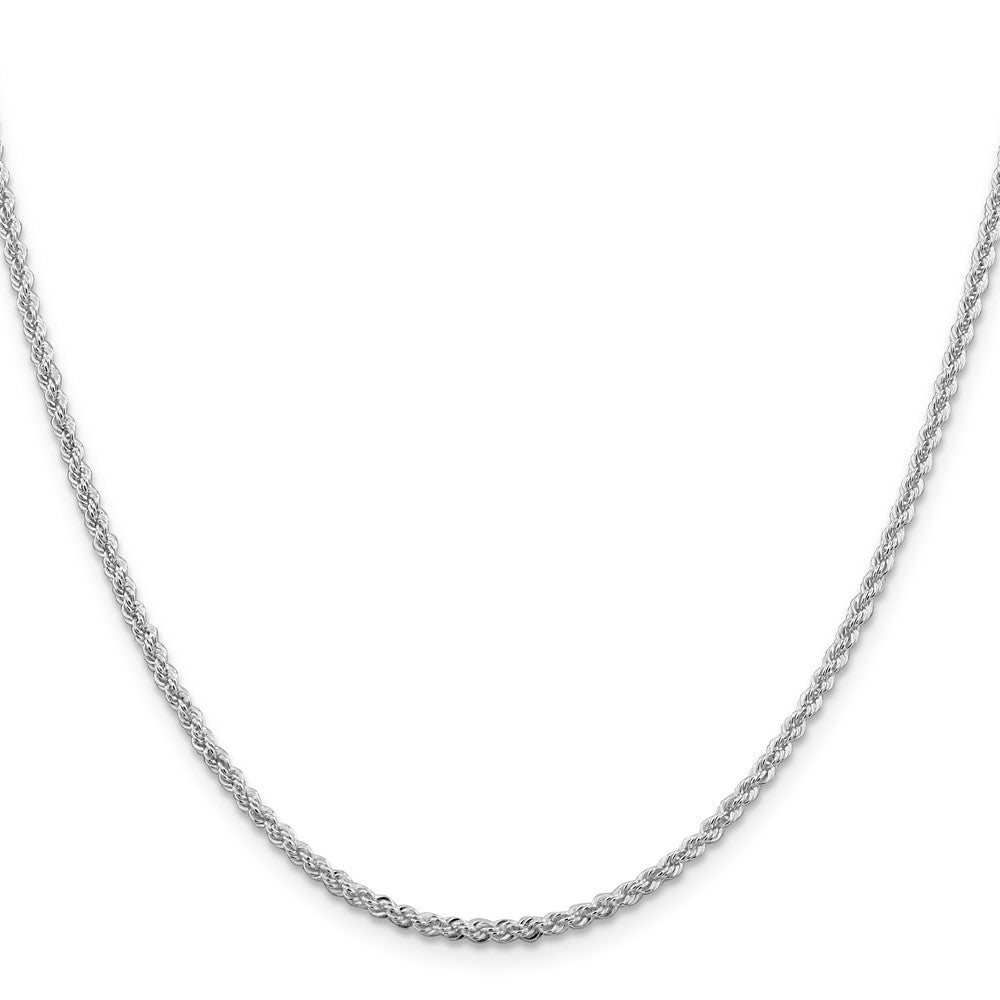 Sterling Silver Rhodium-plated 2.3mm Solid Rope Chain 18 Inches