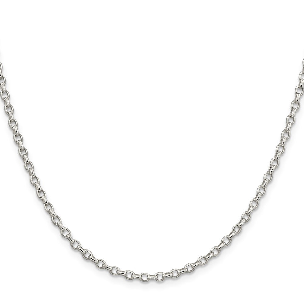 Sterling Silver 2.75mm Oval Fancy Rolo Chain 30 Inches