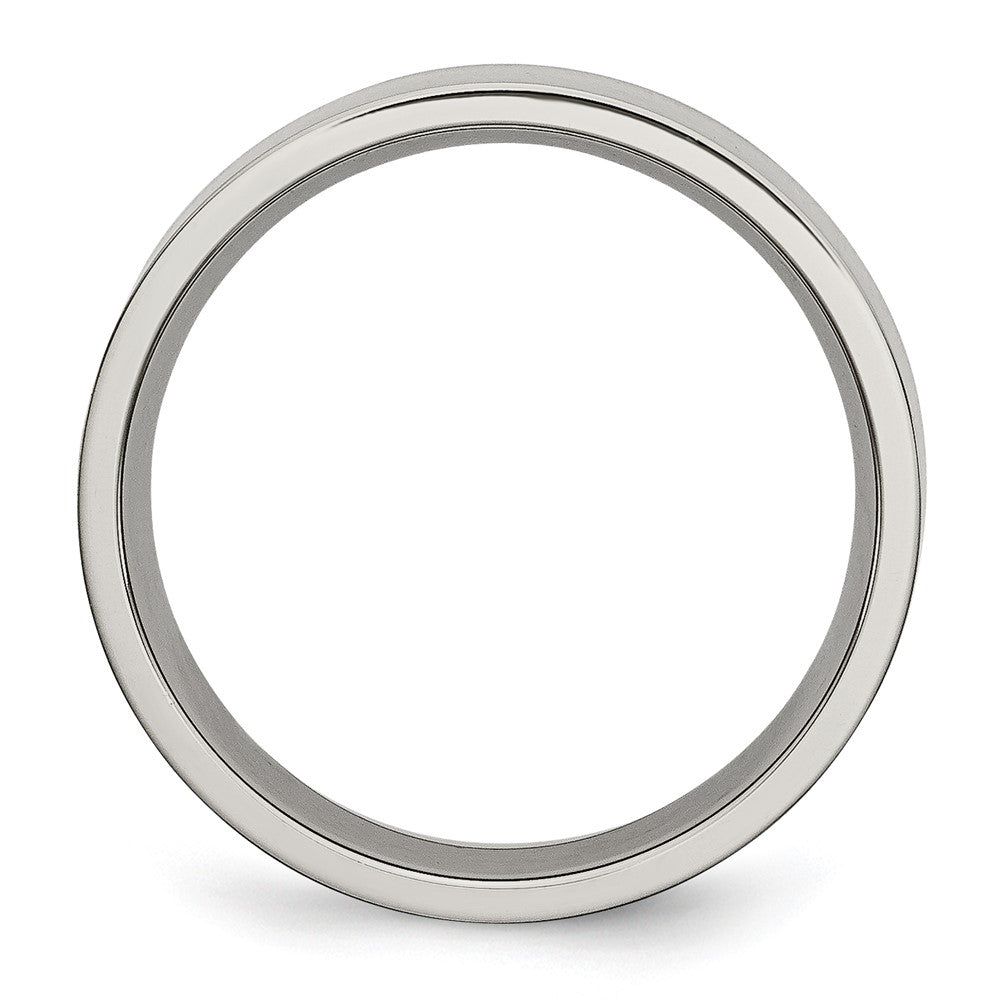 Titanium Polished 6mm Flat Band Size - 10