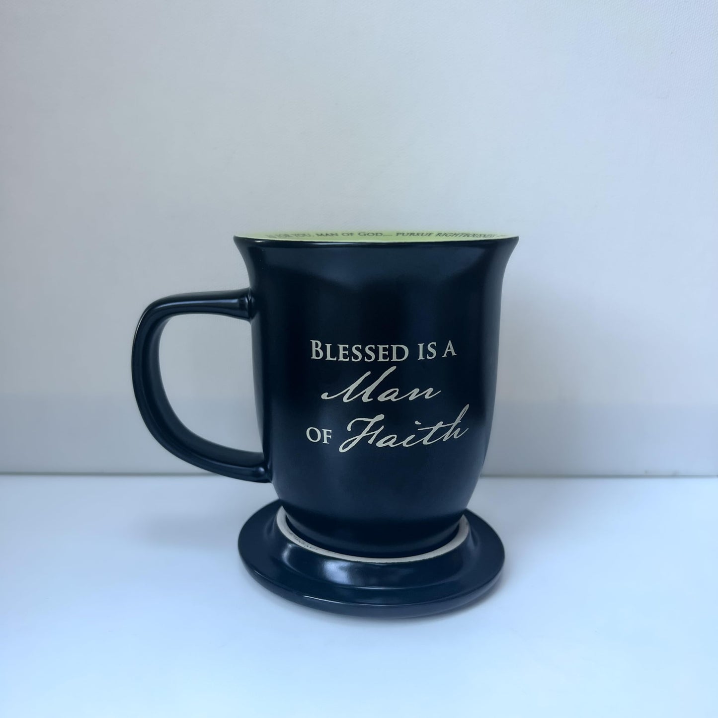 Mug-Grace Outpoured-Man Of Faith-Brown/White Interior W/Coaster/Lid