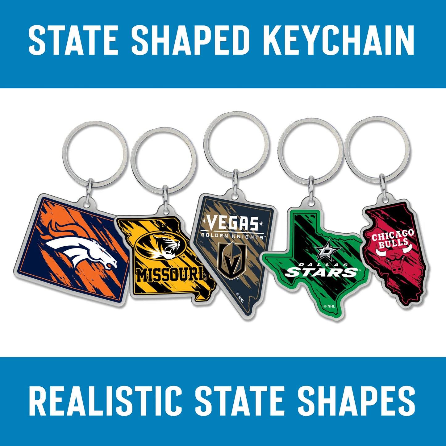 NFL Rico Industries State Shape Keychain, Pittsburgh Steelers , 2 x 3-inches