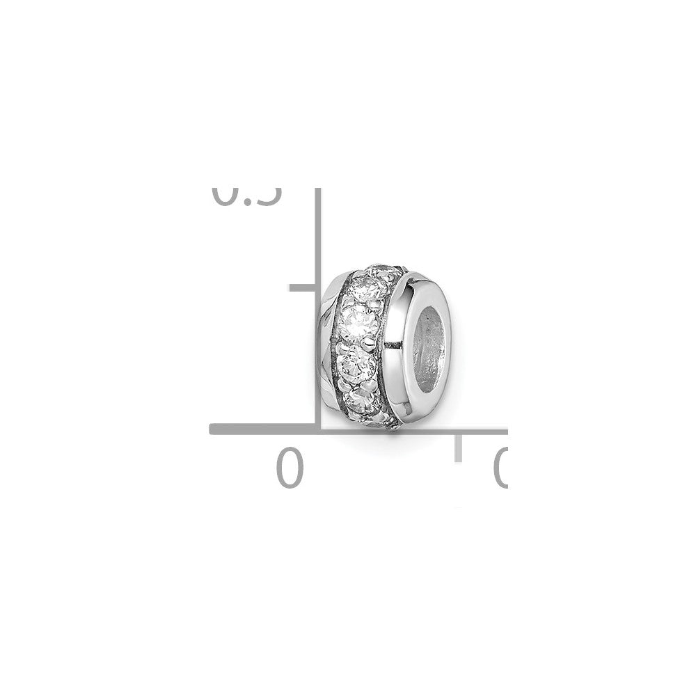 Sterling Silver Rhodium-plated CZ Slide