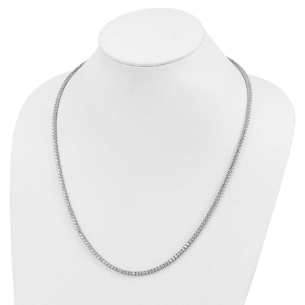 Sterling Shimmer Sterling Silver Rhodium-plated 24 inch 218 Stone CZ Riviera Necklace 24 Inches