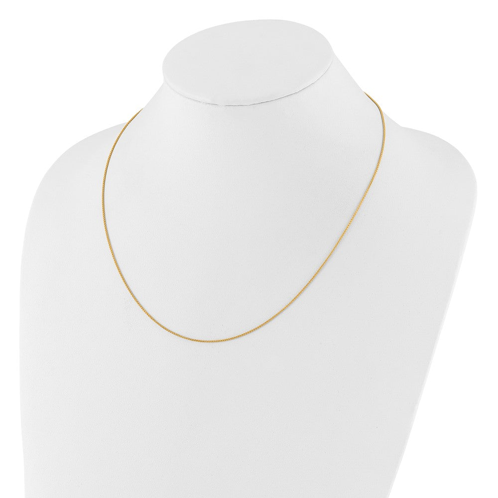 14K 1mm Spiga 1in+1in Adjustable Chain