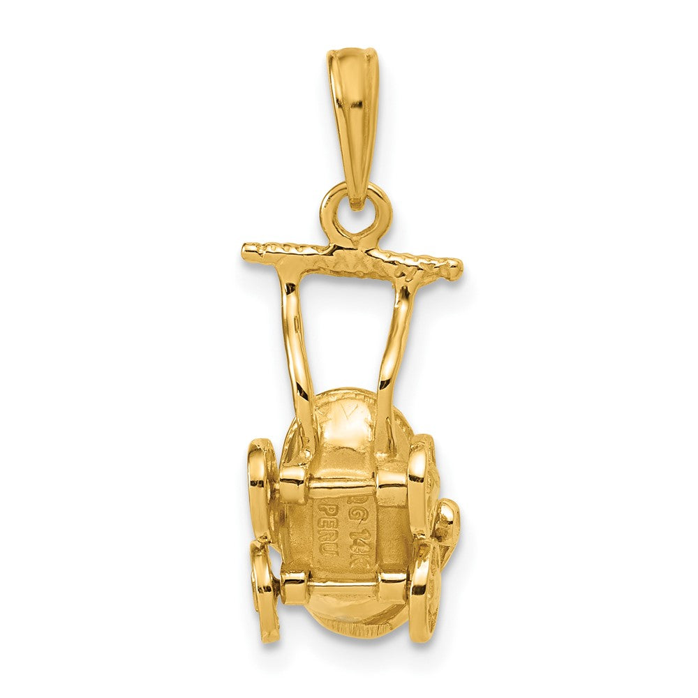 14k  3D Baby Carriage Charm