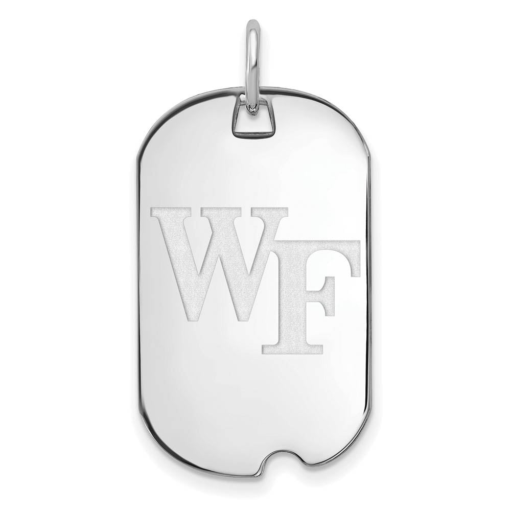 Sterling Silver LogoArt Official Licensed Collegiate Wake Forest University (WFU) Small Dog Tag