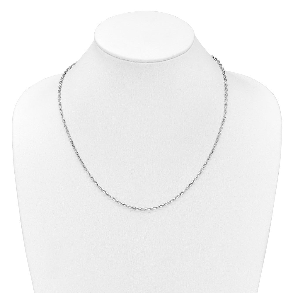 14K White Gold Adjustable 2.75mm Semi-Solid D/C Cable Chain