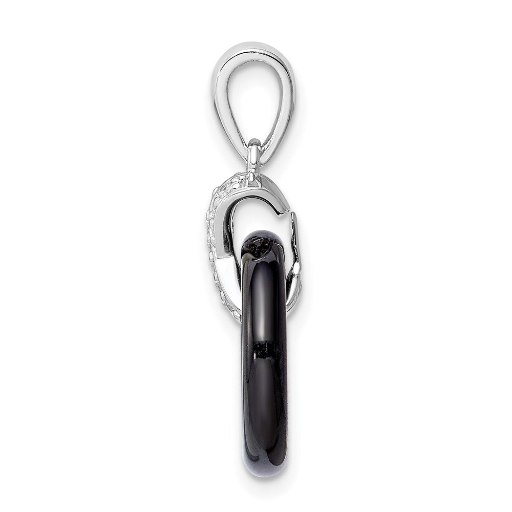 Sterling Silver Rhodium Plated CZ Pendant