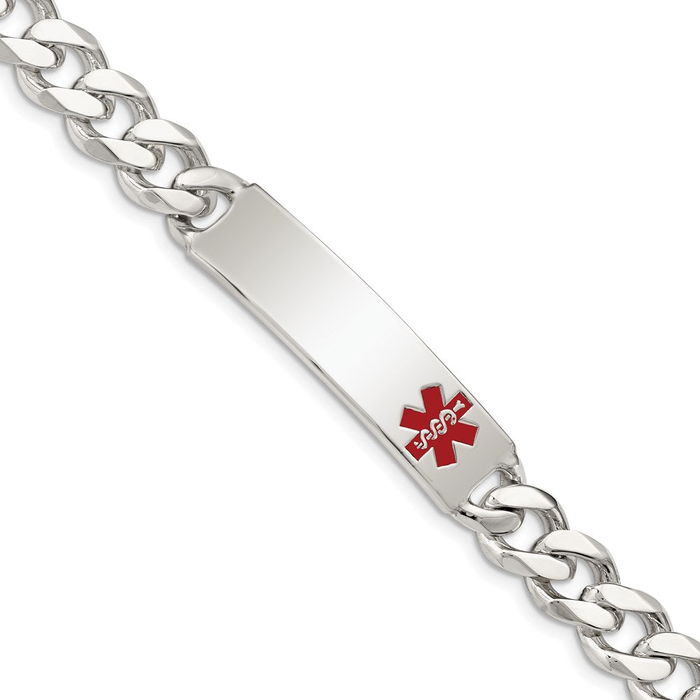 Sterling Silver Polished Medical Curb Link ID Bracelet 7.5 inches