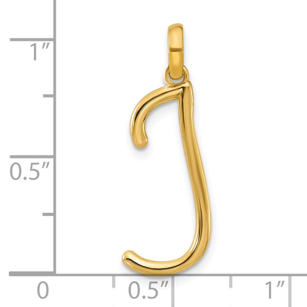 14k Yellow Gold Fancy Letter J