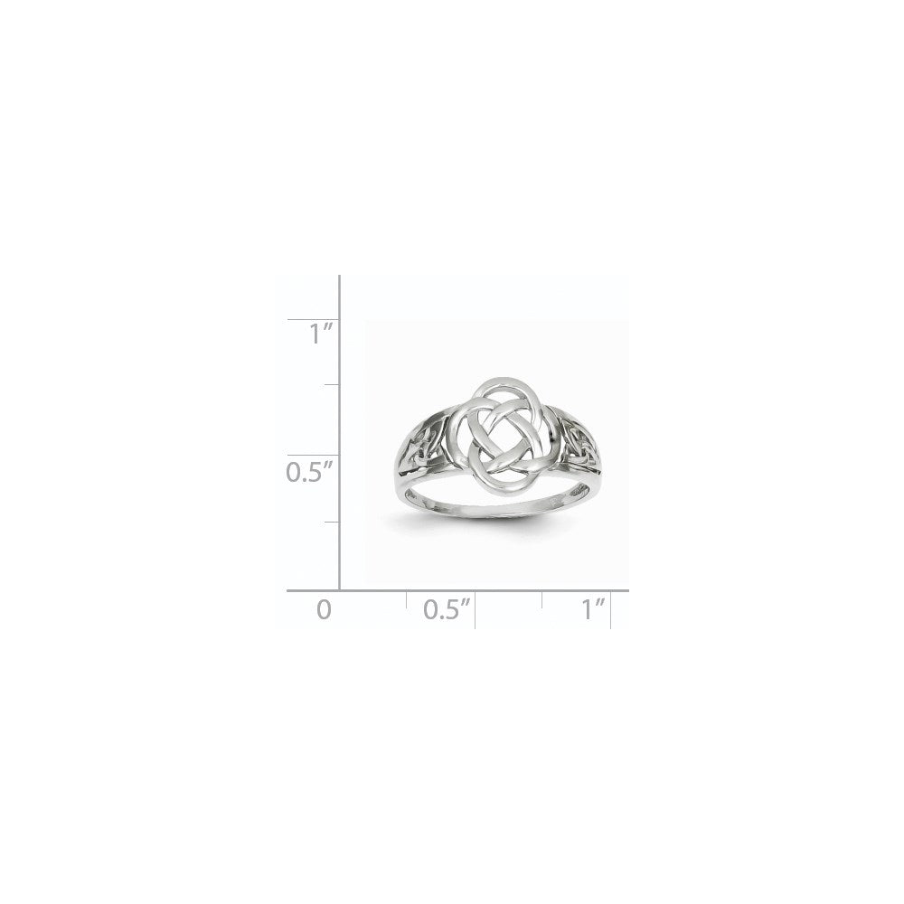 14k White Gold Ladies Celtic Knot Ring Size 7