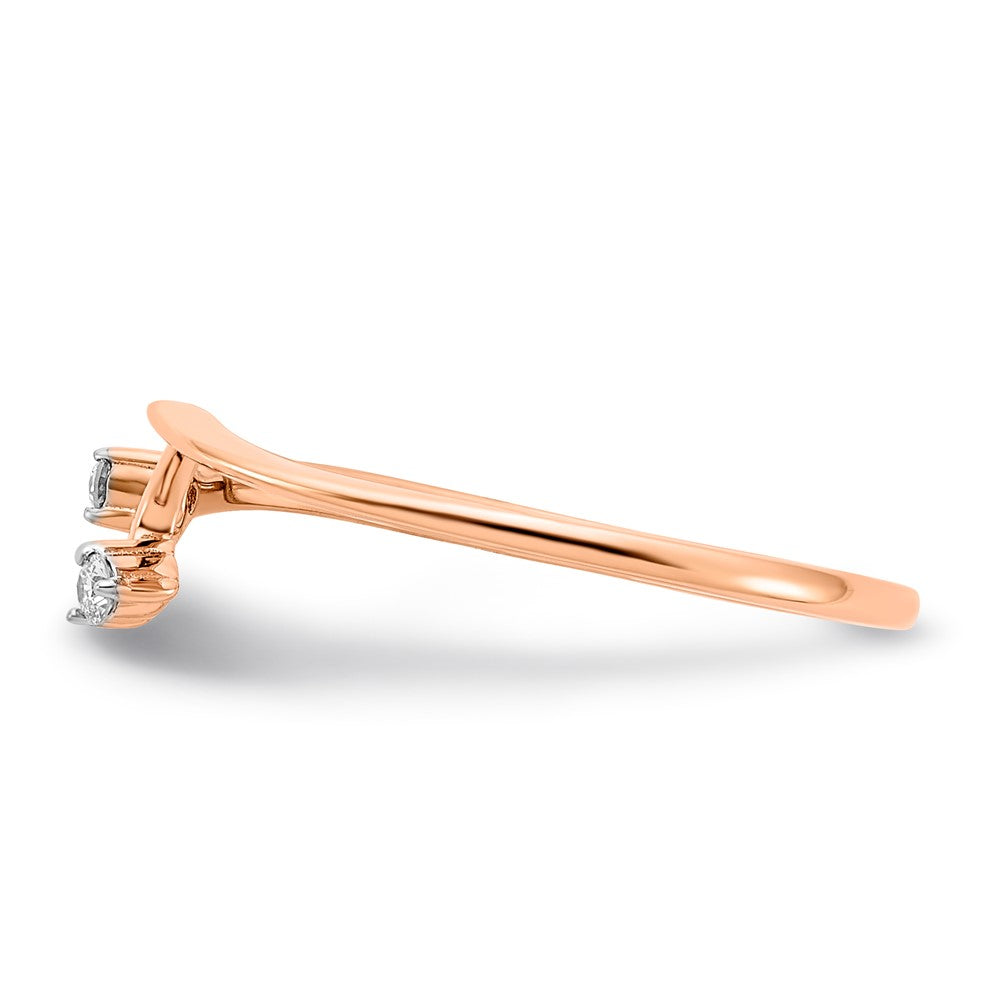 10k Rose Gold Two Hearts Diamond Wedding Band