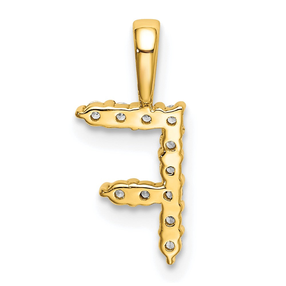 14k 1/8 carat Lab Grown Diamond VS/SI+ G+ Letter F Initial Pendant