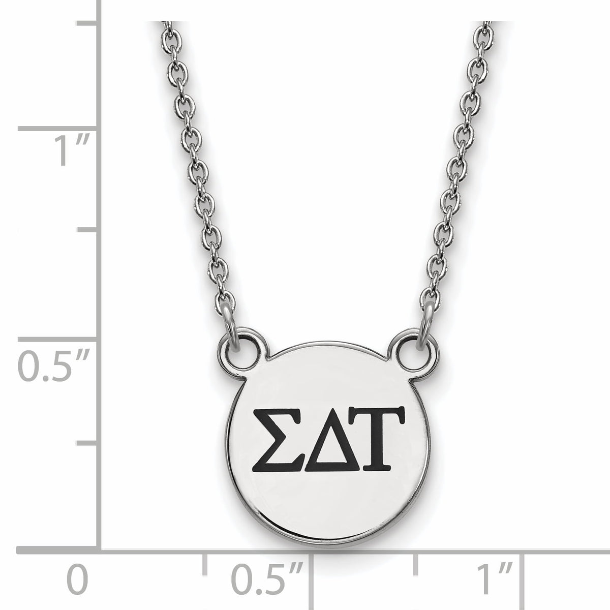 Sterling Silver 18in Official Licensed Greek Sororities Sigma Delta Tau XS Enamel Pendant w/Necklace